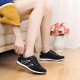 Lattice Pattern Black Color Canvas Sneaker Shoes image