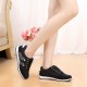 Lattice Pattern Black Color Canvas Sneaker Shoes image