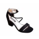 Women Word Buckle Black High Heels Sandals image