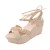 Stylish Cream and Beige Wedges with Distinctive Pearl Embellishments