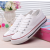 Women White Color With Black Lines Comfty Canvas Shoes For Women
