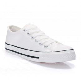 Classic White Canvas Sneakers with Timeless White Accents