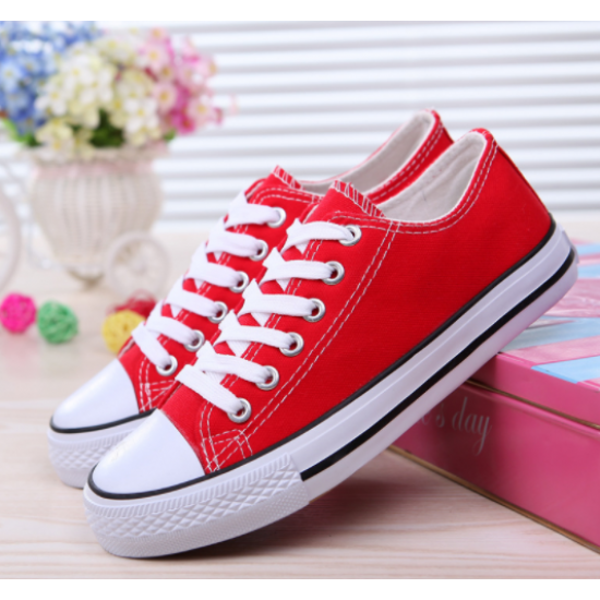 Ladies red canvas store shoes