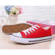 Classic Red Canvas Sneakers with Timeless White Accents image