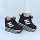 Thick Muffin Platform Laces Up Women Sneakers - Black