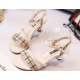 New Korean Style Stiletto Roman High Heels Sandals-Cream