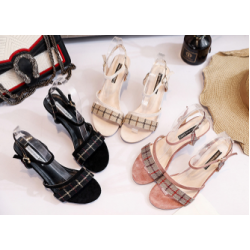 New Korean Style Stiletto Roman High Heels Sandals-Cream