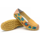 Yellow Artisanal Hand Painted Floral Leather Loafers for Casual Elegance image