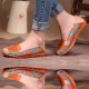Orange Color Comfortable Soft Mom Loafer Flats For Women