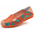 Orange Artisanal Hand Painted Floral Leather Loafers for Casual Elegance