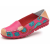 Pink Artisanal Hand Painted Floral Leather Loafers for Casual Elegance
