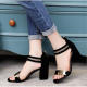 Black Color Open Toed Zipper Sandals For Women